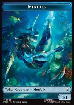 Merfolk Token (U 1/1) // Doombot Token (A 3/3)