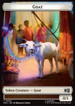 Goat Token (W 0/1) // Construct Token (A 4/4 Flying, haste)