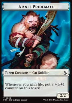 Ajani's Pridemate Token (W 2/2) // Ajani Resolute Emblem